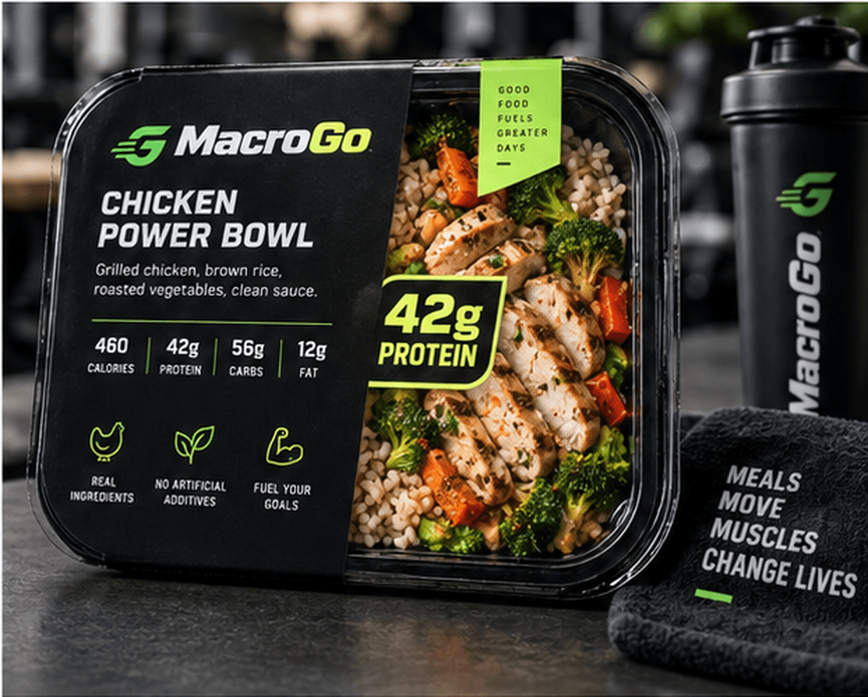Chicken Power Bowl de MacroGo con 42 g de proteína